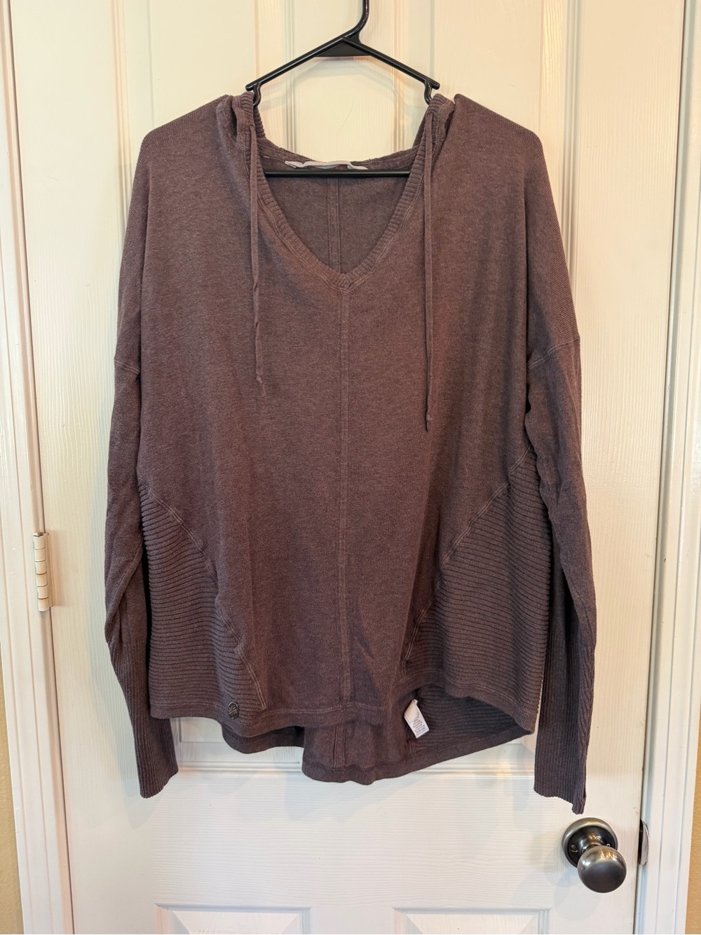Athleta Relaxed V-Neck Hooded Sweater -  Brown